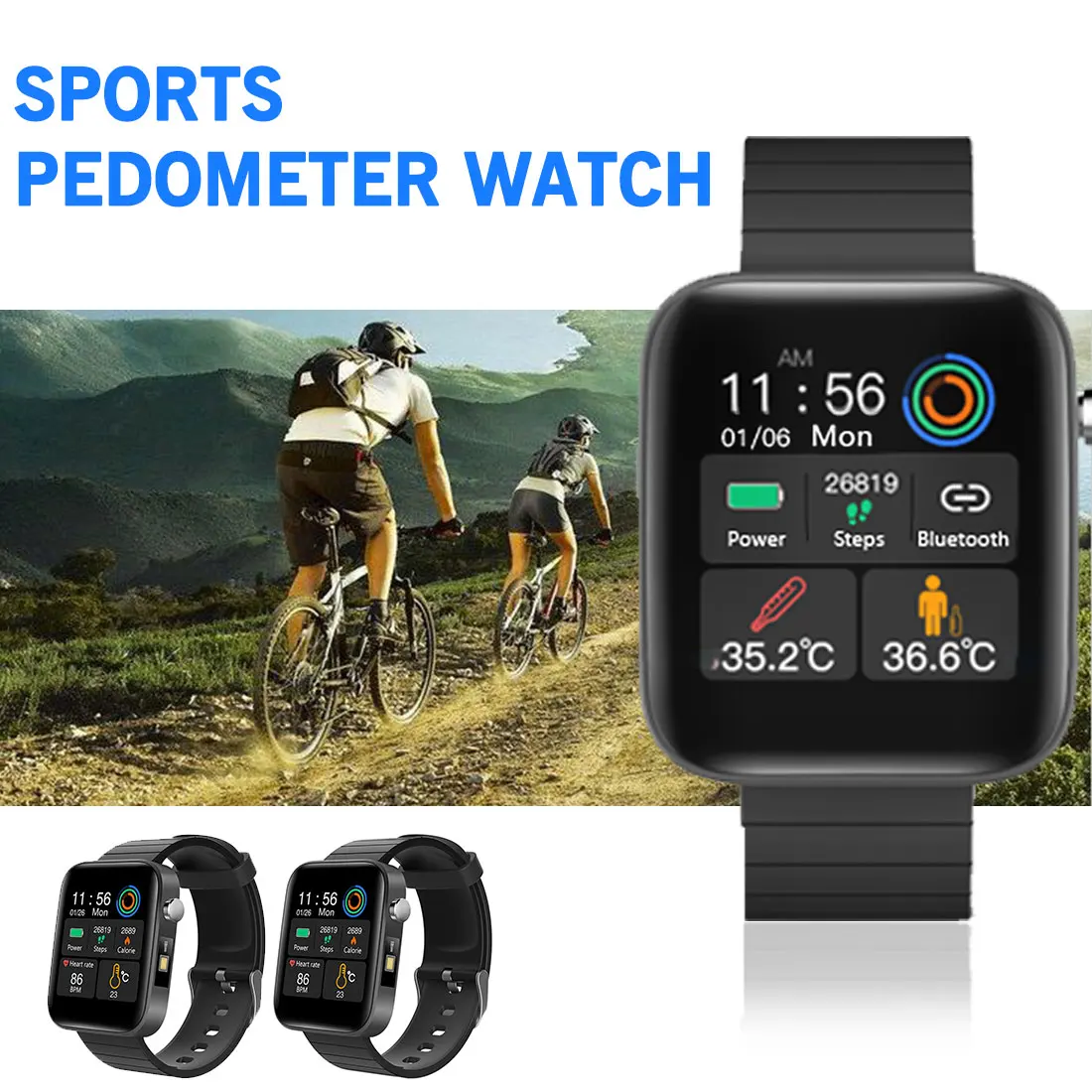 Смарт-часы T68 с датчиком температуры тела водостойкие IP67 | Электроника