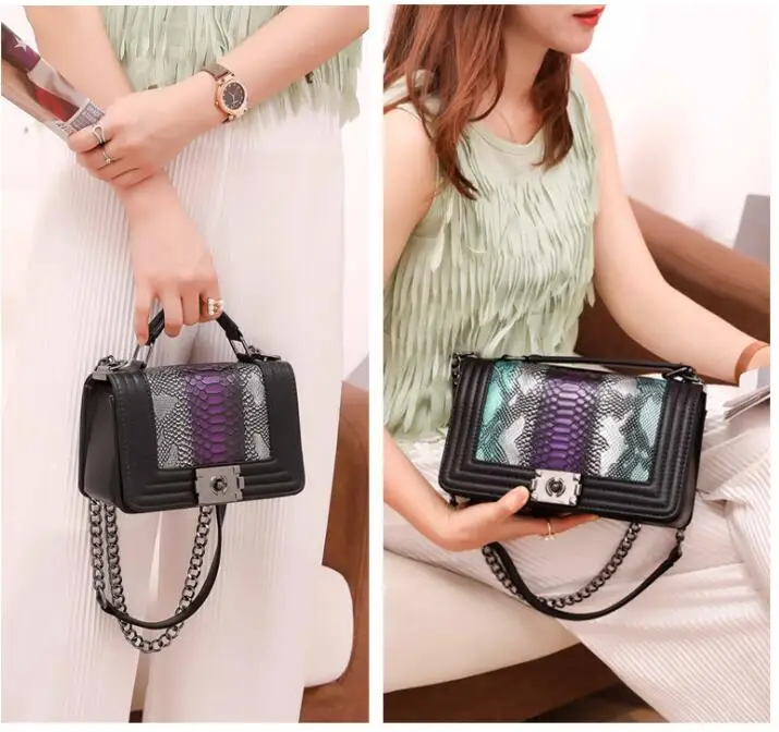 

H290 XGRAVITY Colorful Women Branded Ladies Fashion Bag Chain Bags Snakeskin Pu Handbags Elegant Female Messenger Bags Girls