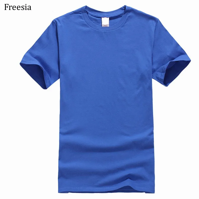 Футболка мужская однотонная с круглым вырезом хлопковая Повседневная рубашка