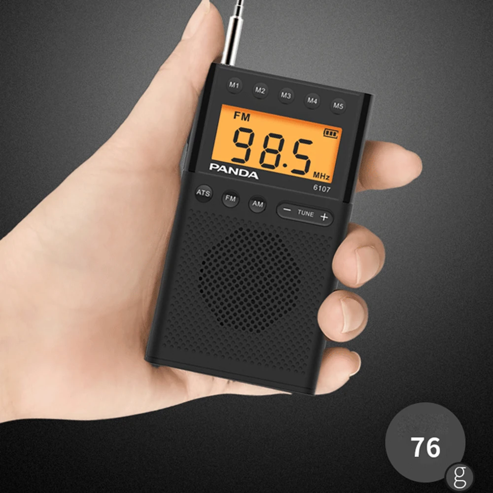 Портативный радиоприемник PANDA FM AM с наушниками лучший прием антенны Built-in Speaker