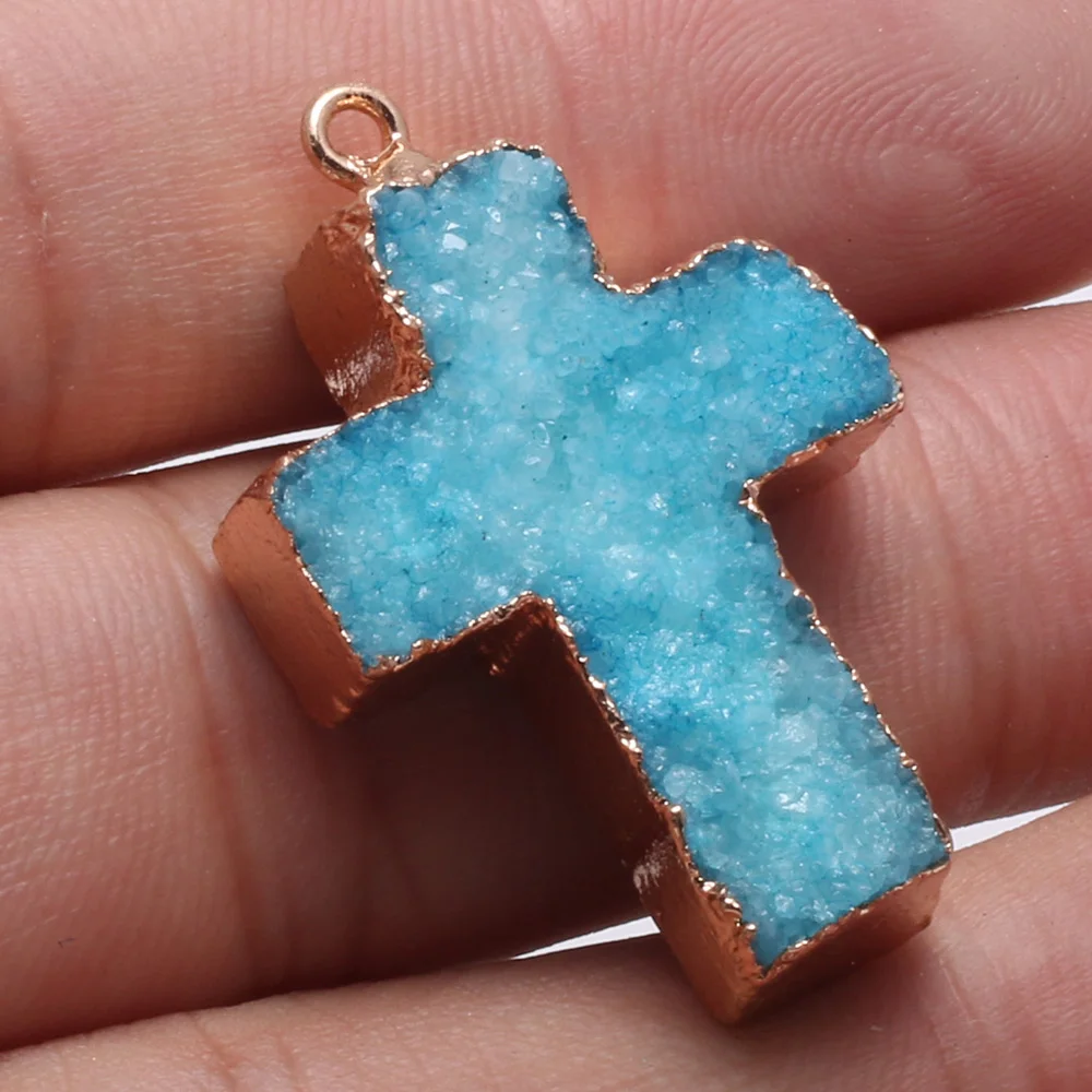 Взрывчатые Новые Подвески с драгоценными камнями в форме Креста Агаты