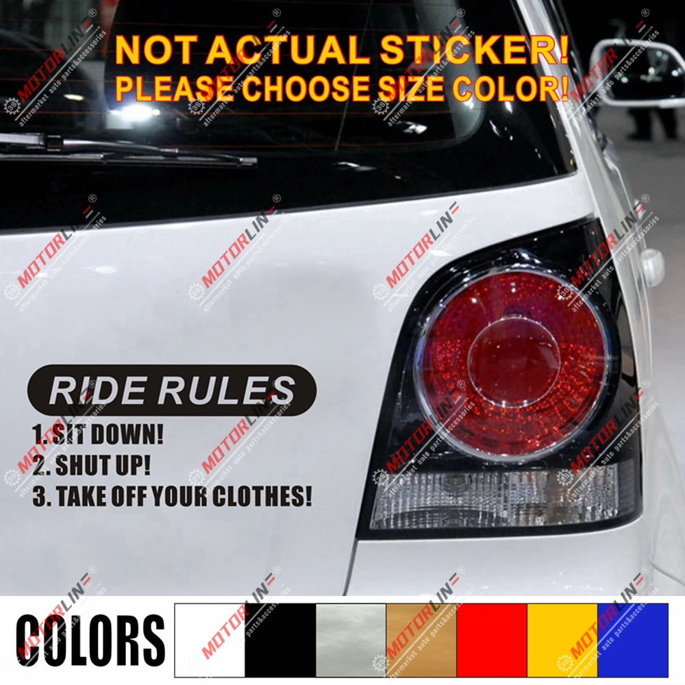 Забавные правила езды сидеть вниз выключить снять наклейка автомобиля винил