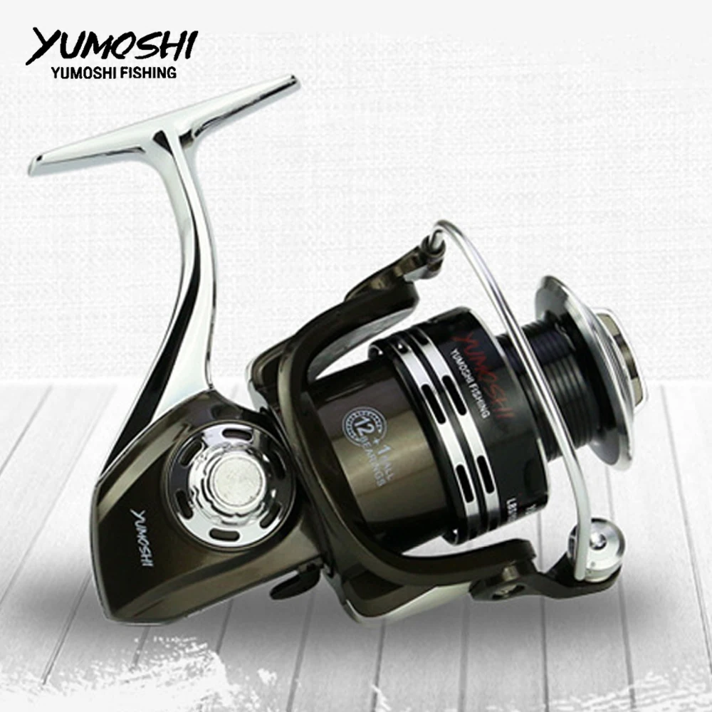 Yumoshi катушки для спиннинга Рыболовные 5 5: 1 12BB + беззазорная полностью
