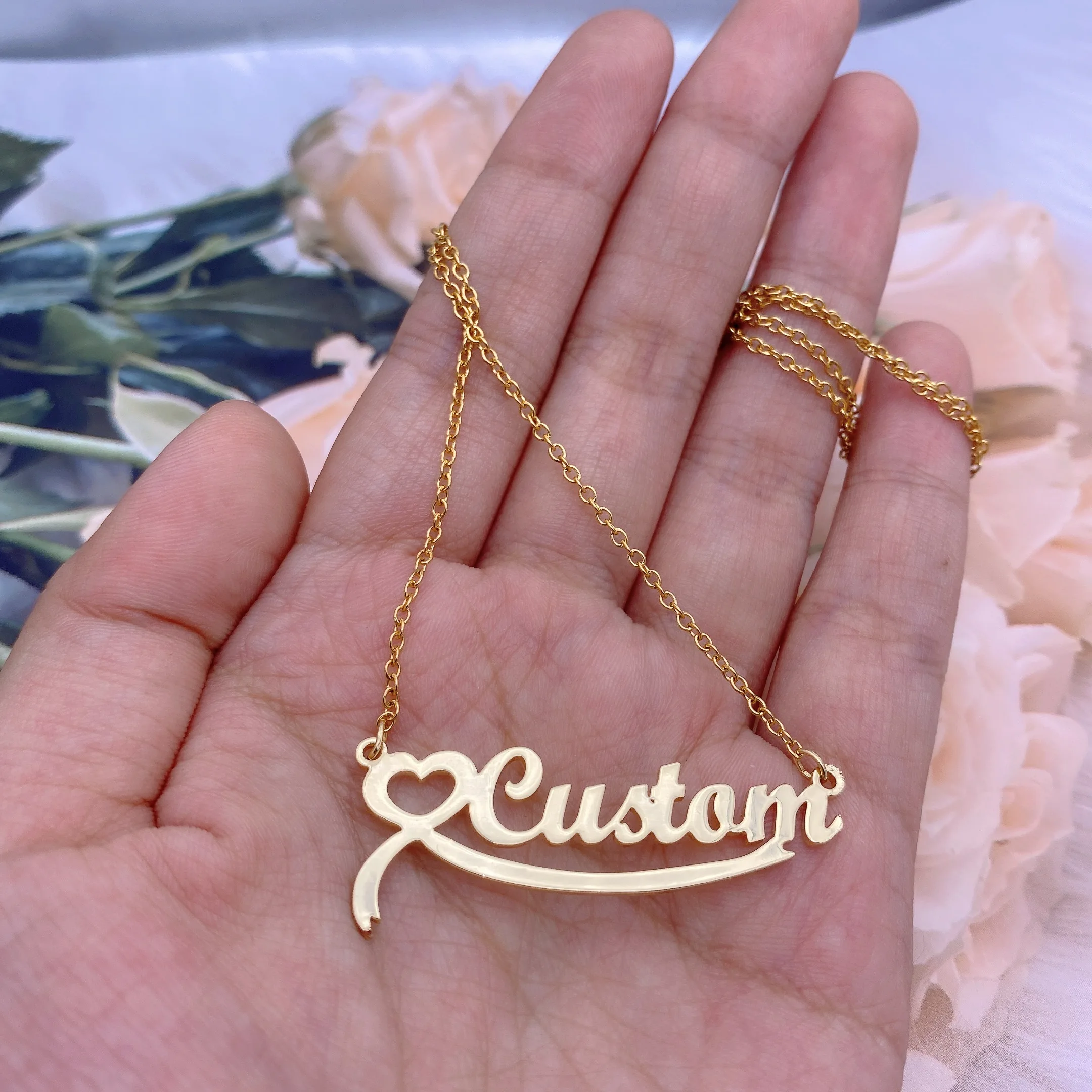 

Ожерелье с именем на заказ, ожерелья с именем, женское ожерелье из нержавеющей стали для женщин, мужчин, малышей, детей