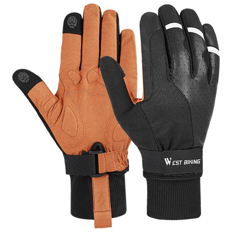

WEST BIKING Cycling Gloves Contact Screen Unisex MTB Road Bicycle Windproof Motorcycle Skiing Outdoor Fitness Warm Gloves