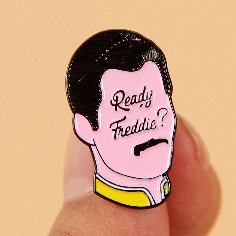 

Ready Freddie  Mercury Queen Enamel Brooch Pin Jeans Lapel Hard Metal Pins Brooches Badges Exquisite Jewelry Accessories Gifts