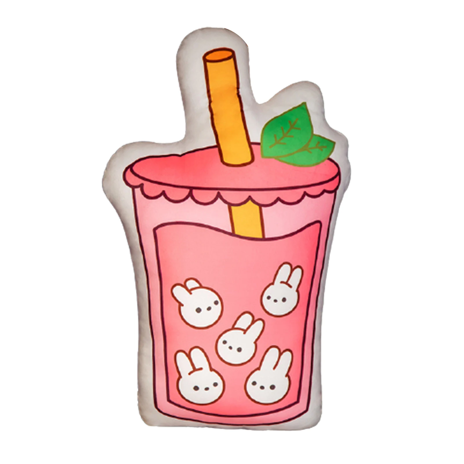 

Creative Print Snack Plush Toys Pink Pillow Soft Fluffy Doll Home Bedroom Bay Window Decorations M09