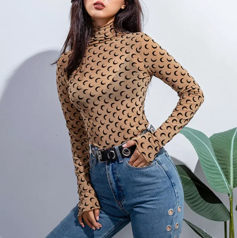 Autumn Bodycon Mesh Bodysuits Feminino Mujer Sexy Stretchy Rompers Long Sleeve Women Body Streetwear Jumper Tops One Piece | Женская