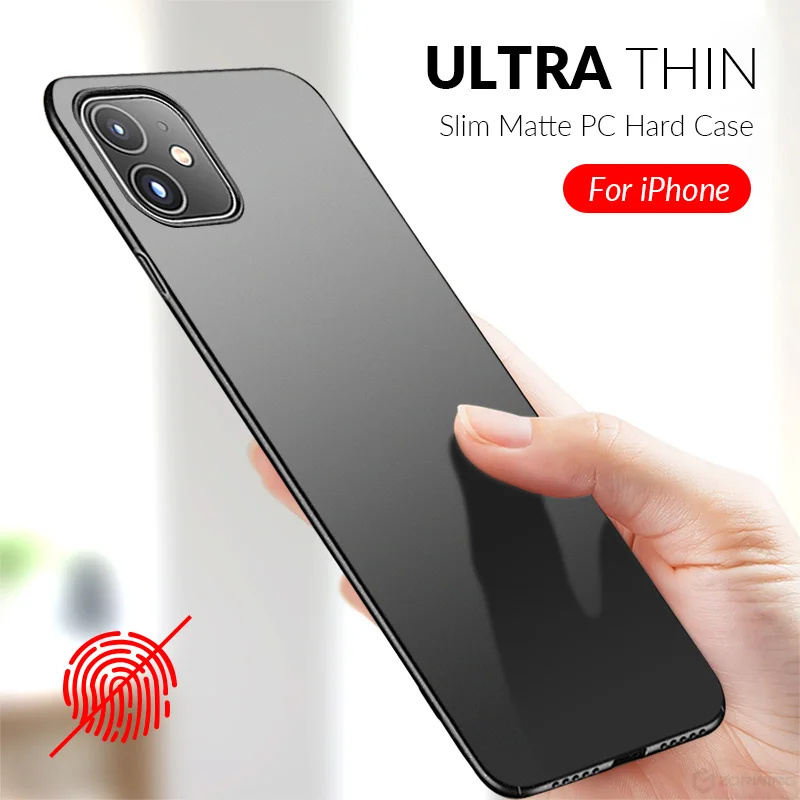 Ультратонкий Жесткий чехол из поликарбоната для iPhone 12 11 Pro Max телефона тонкий