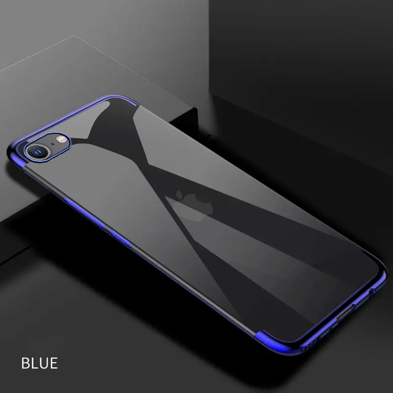 Чехол для iPhone SE 2020 2 роскошный Прозрачный бампер из ТПУ с силиконовым покрытием