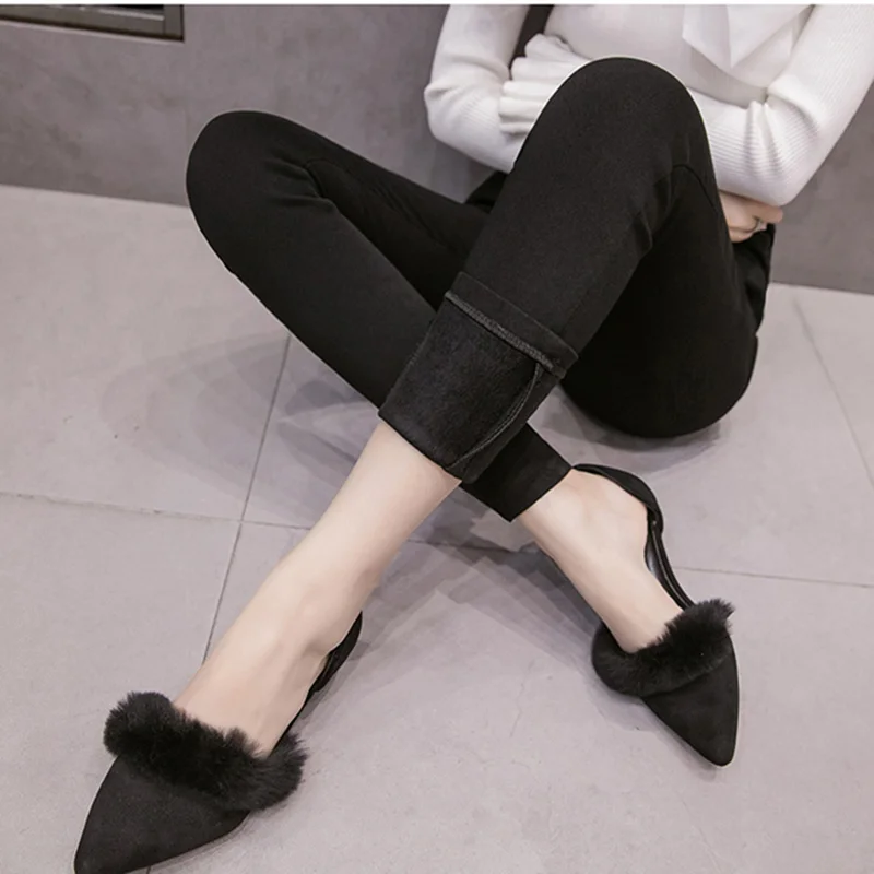 KINOMI осень зима толстые OL стиль женские брюки карандаш Высокая талия заклепки