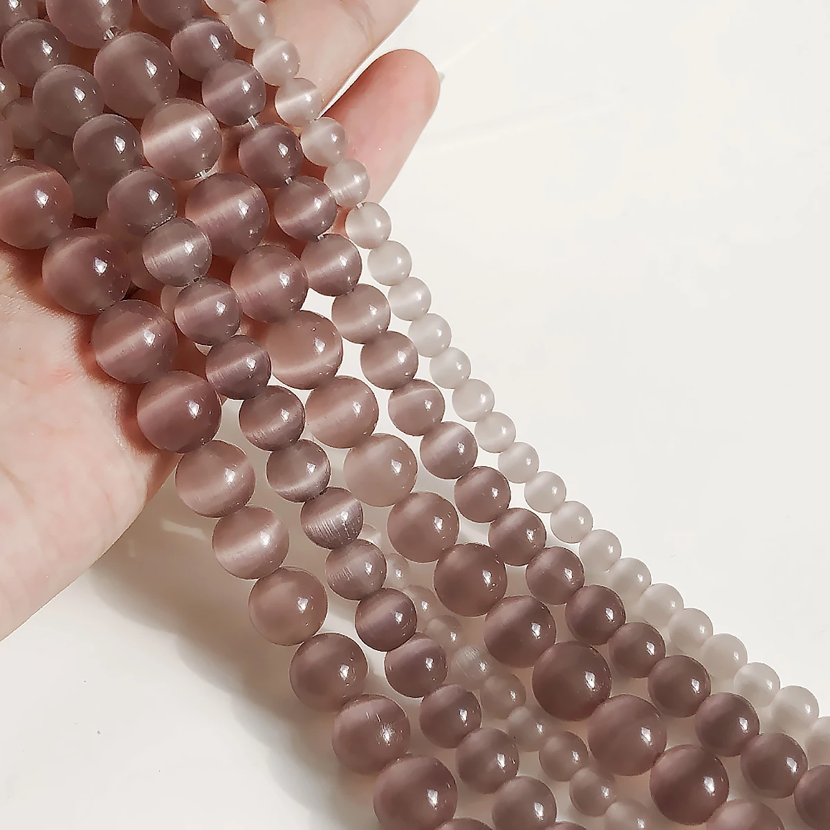 

Light Purple Cat Eye Opal Beads Natural Stone Beads Jewelry Round Loose Spacer Beads for Jewelry Making 4/6/8/10/12mm 15''