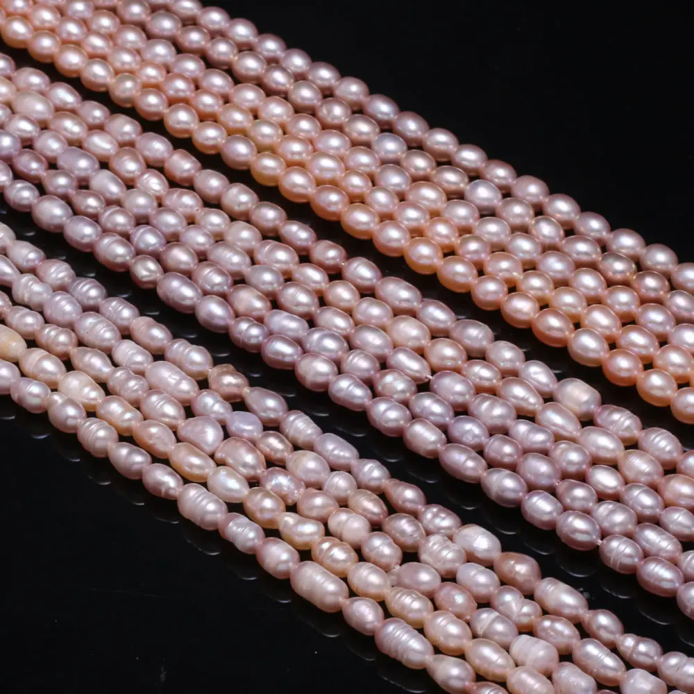 Natural Freshwater Pearl Beads High Quality Rice Shape Punch Loose for DIY Elegant Necklace Bracelet Jewelry Making 4-5MM | Украшения и