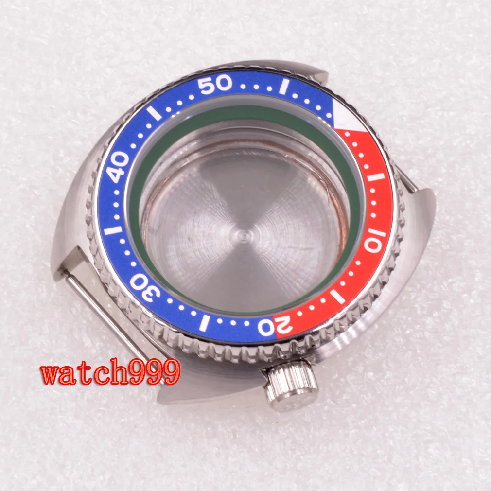 Серебристый стерильный Чехол 45 мм черный красный синий Безель сапфировое стекло