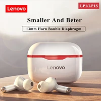 lenovo lp1tws wireless bluetoothearphones waterproof noise reduction hifi bass touch control stereo earbuds 300mah sport headset