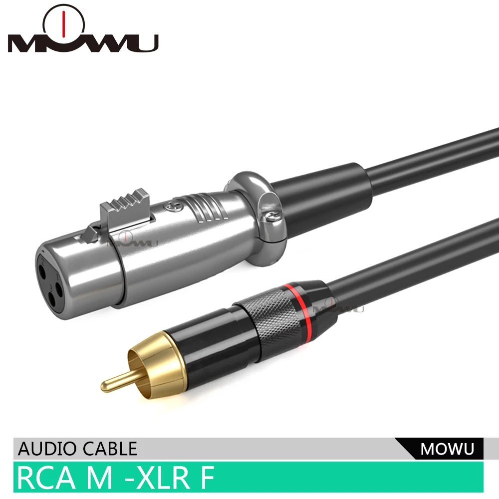 MOWU аудио кабель обычный 3-контактный XLR гнездо к RCA для мужского усилителя миксер M