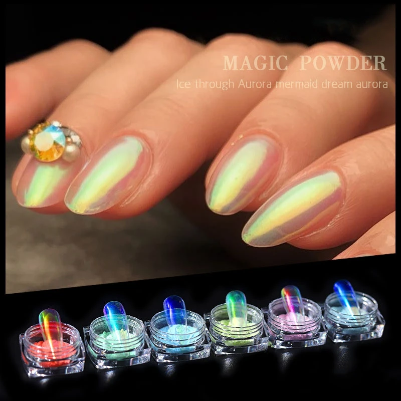Блеск для ногтей порошок Пыль УФ гель дизайна Полировка пигмент пылезащитные
