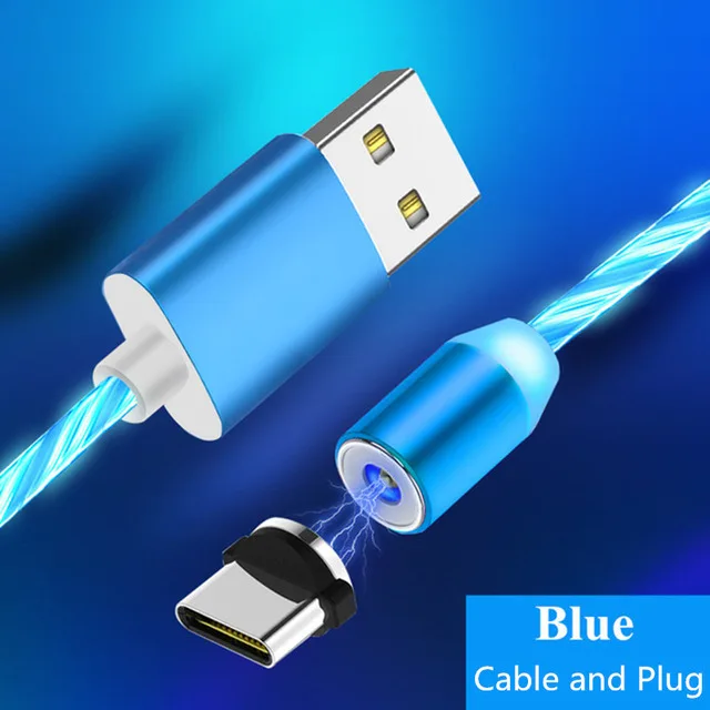 Для redmi note 8 7 Магнитный светодиодный кабель для быстрой зарядки USB для LETV LeEco Le 2X527 S3 X626 X622 Le Max 2 Cool 1 Le Pro 3 - Цвет: Синий