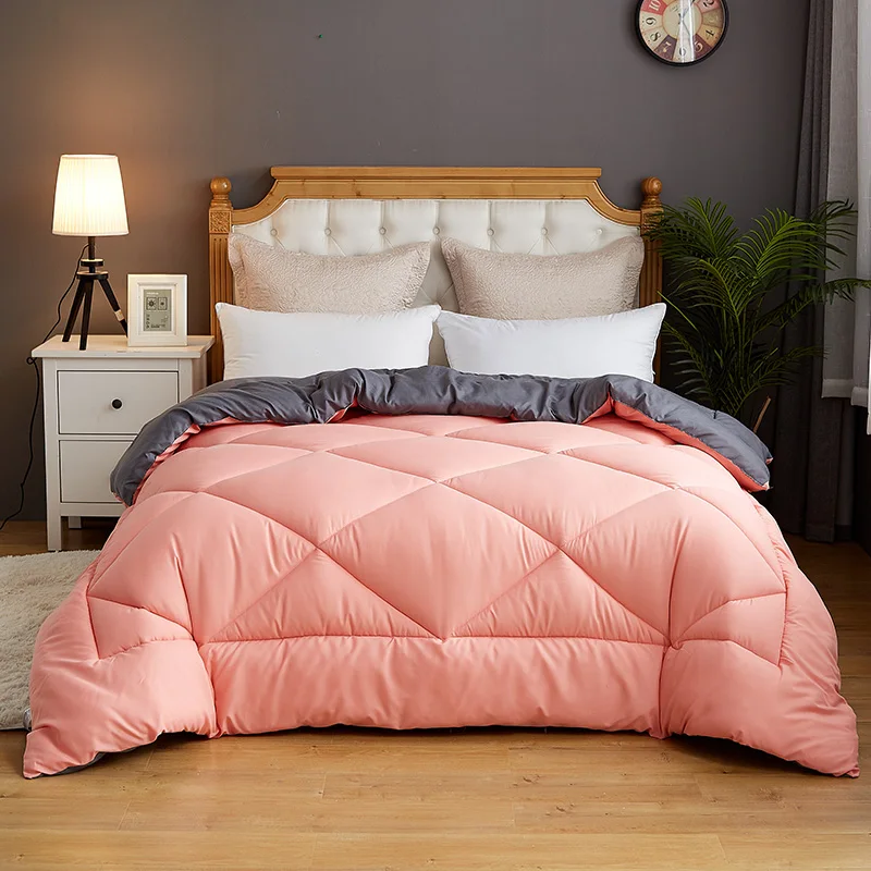 Warm Winter Bed Cover New Bedset 220*240cm  Winter Warm Thicken Comforter Pure Color Thicken Duvet With Stuffing Patchwork Quilt