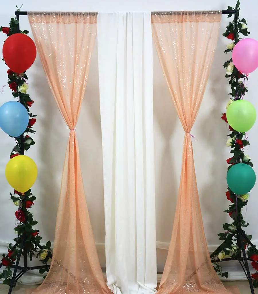 Персиковый цвет свадебные украшения фон 24x84 дюйма День рождения занавески s