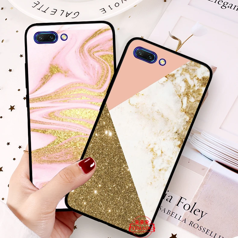 Granite Gold Marble Texture Silicone Soft Case for Huawei Honor 6A 7A Pro 7C 8 8X 8C 9 9X Lite Note 10 20 |