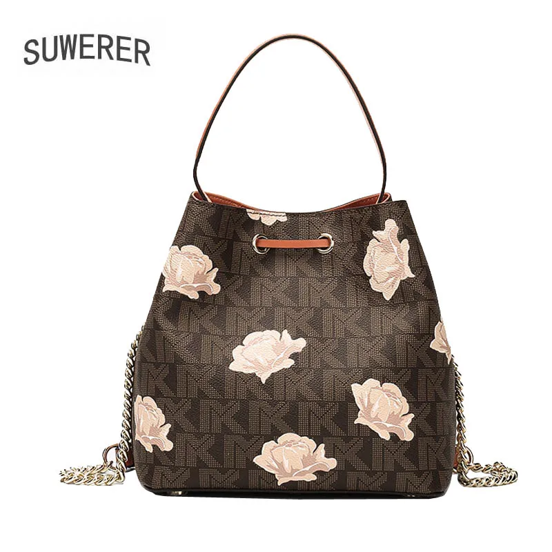 

New OL commuter women's handbag leather bucket bag shoulder diagonal bag Luxury Handbags Designer Handbags Women's famous brand