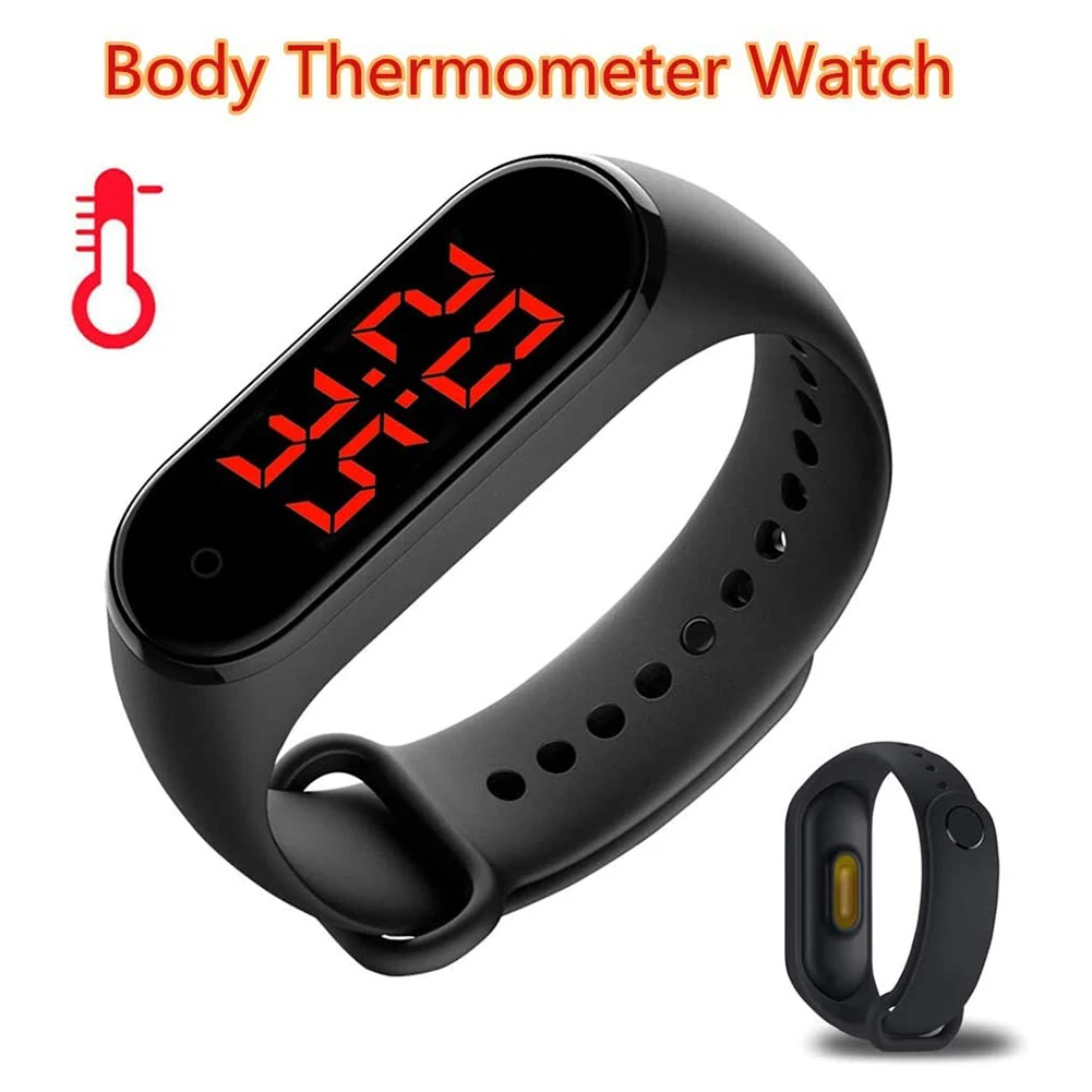 Умные часы со светодиодным экраном Thermomet V8 часы-браслет с измерением температуры