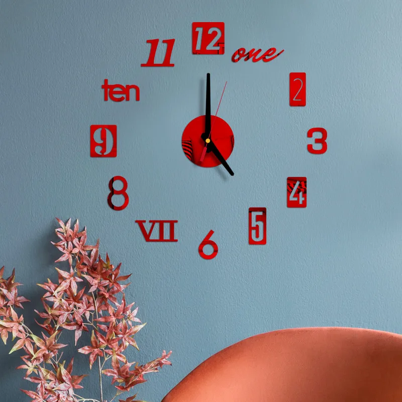 Один набор &quotсделай сам&quot 3D креативные цифровые настенные часы безрамные