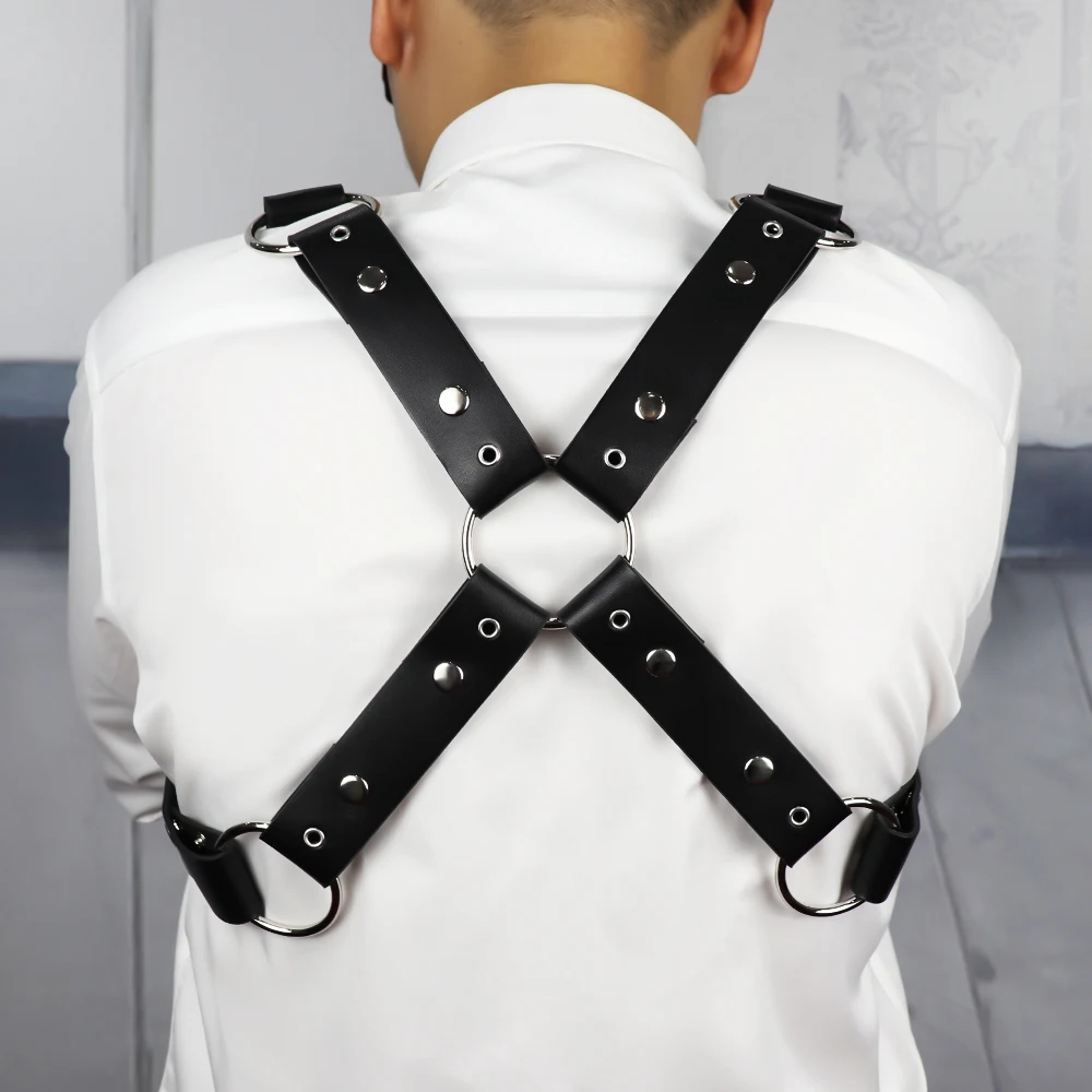 

Ronllona Sexy Chest Bondage For Men Leather Harness Muscle Fetish Femdom Bdsm Women Couple Cosplay Erotic Porno Hot Rave Outfits