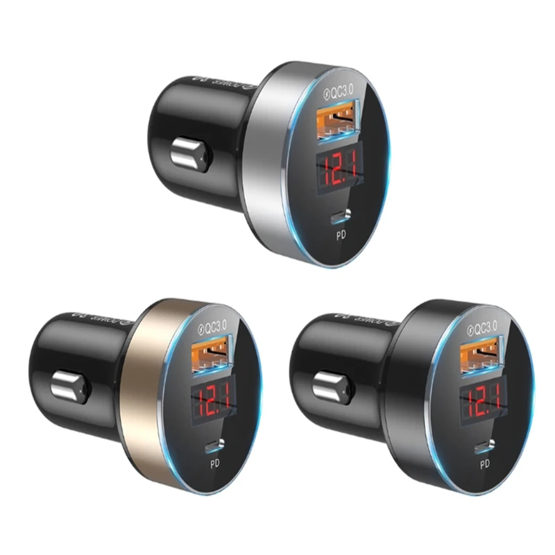 

Automotive Fast Charging Car Charger Cigarette Lighter Flash Charge Universal Dual USB Power Adapter 12V-24V PD36W+QC3.0 LX0E