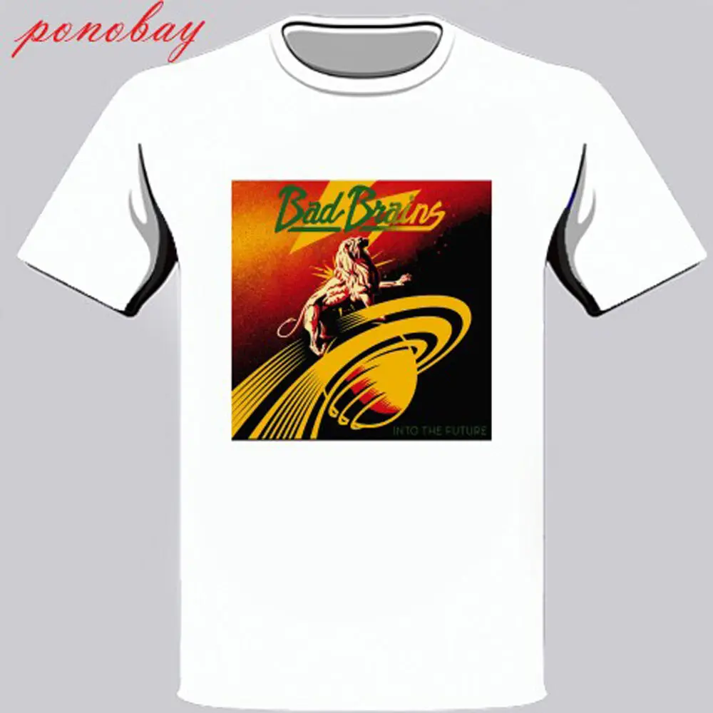 

New Bad Brains *Into The Future Punk Rock Band Men's White T-Shirt Size S-3XL Mens Tops Cool O Neck T-Shirt top tee