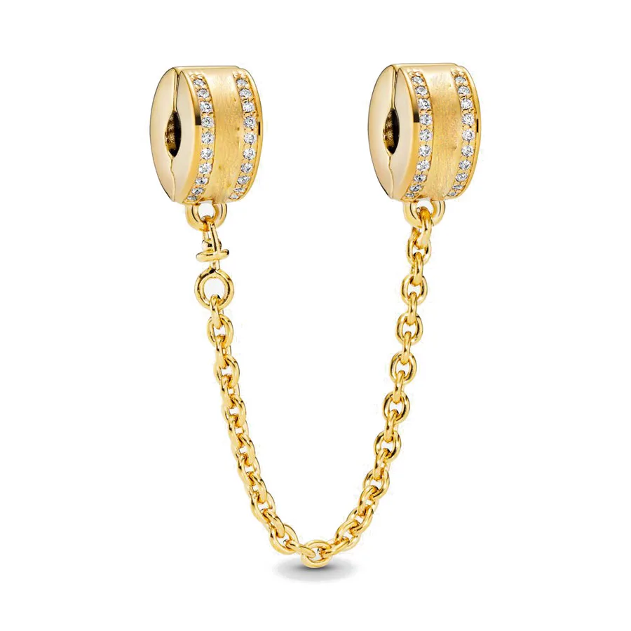 Серебро 925 пробы сверкающая прозрачная блестящая цепочка с цветком Шарм-бусина