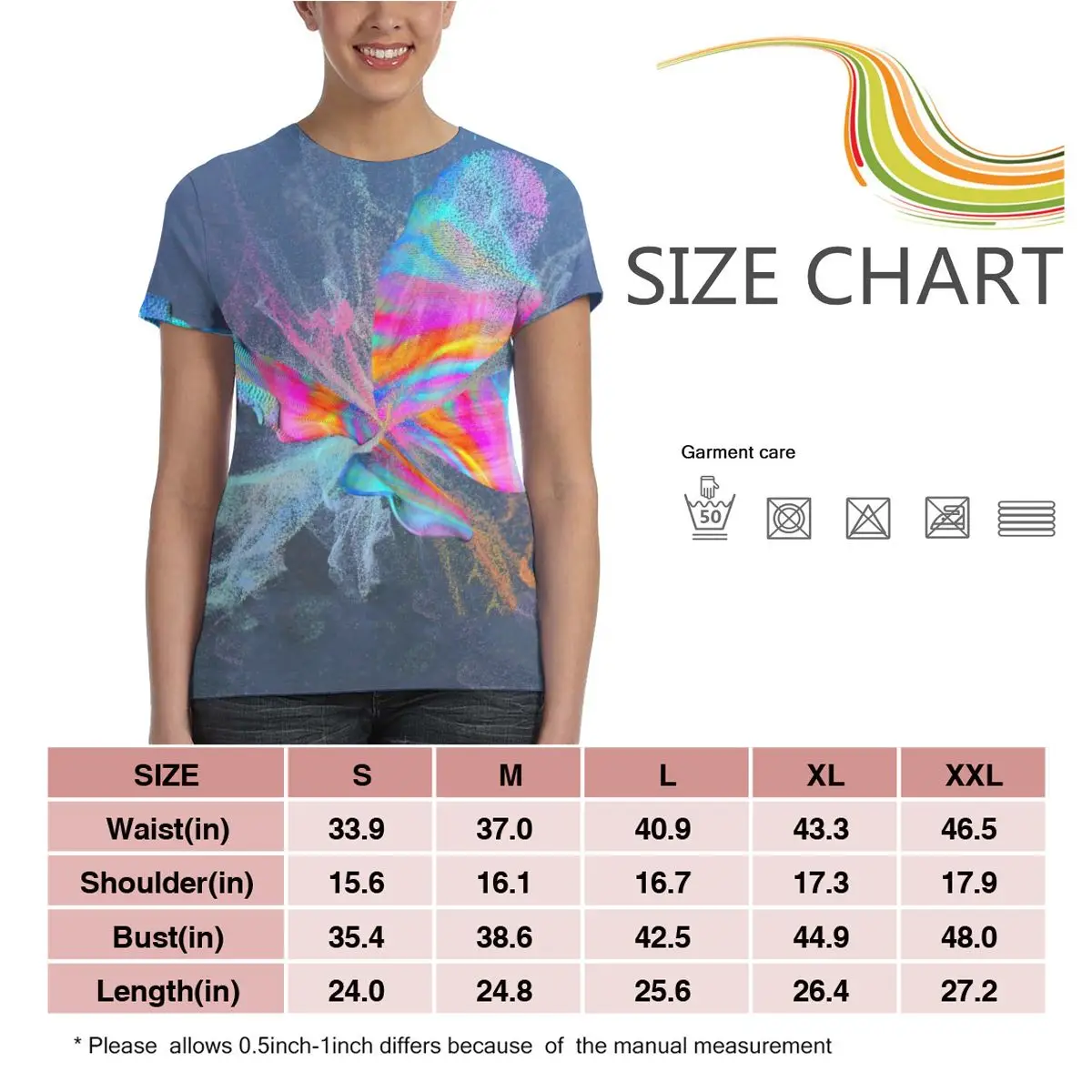 

NOISYDESIGNS Summer 2020 New Harajuku Color Butterfly T Shirt O-Neck Colorful TShirt Print Short Sleeve Streetwear Women Top