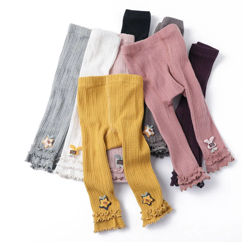 Зимние теплые хлопковые чулки для маленьких девочек вязаные крючком колготки с