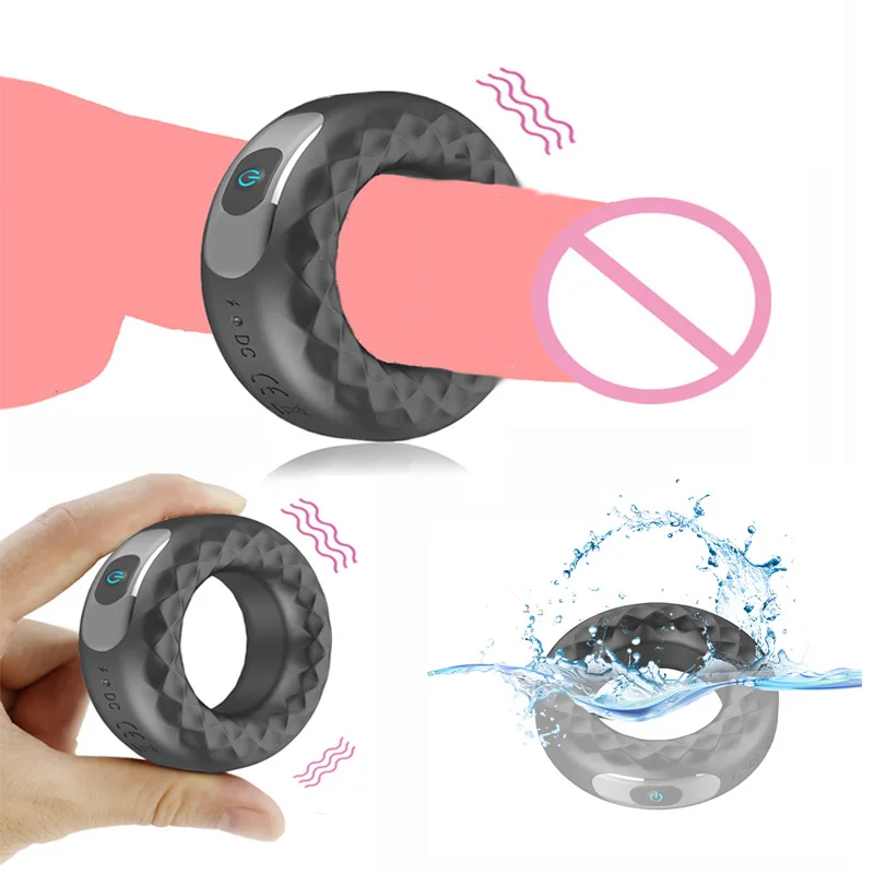 Силиконовое вибрационное кольцо для эрекции 10 частот|Вибраторы и