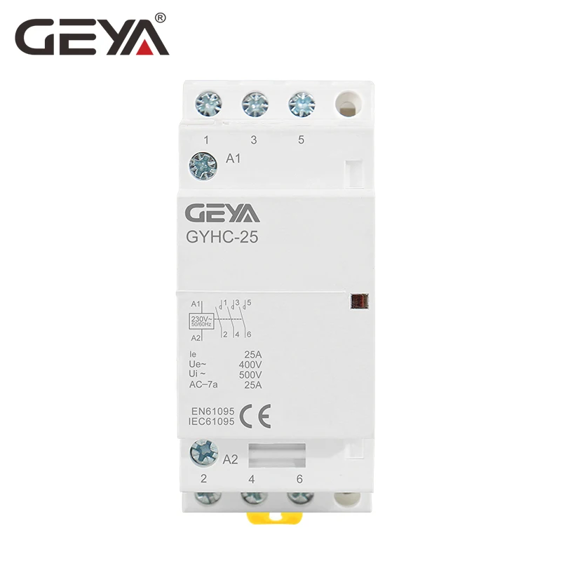 Автоматическая Катушка GEYA 3P 16A 20A 25A 3NO AC контактор для дома DIN Rail 220 В|Замыкатели| |