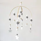 Скандинавские деревянные ветряные музыкальные колокольчики с шерстяными шариками подвесной ветряной Колокольчик для детской комнаты и детской кроватки декоративные украшения для палатки