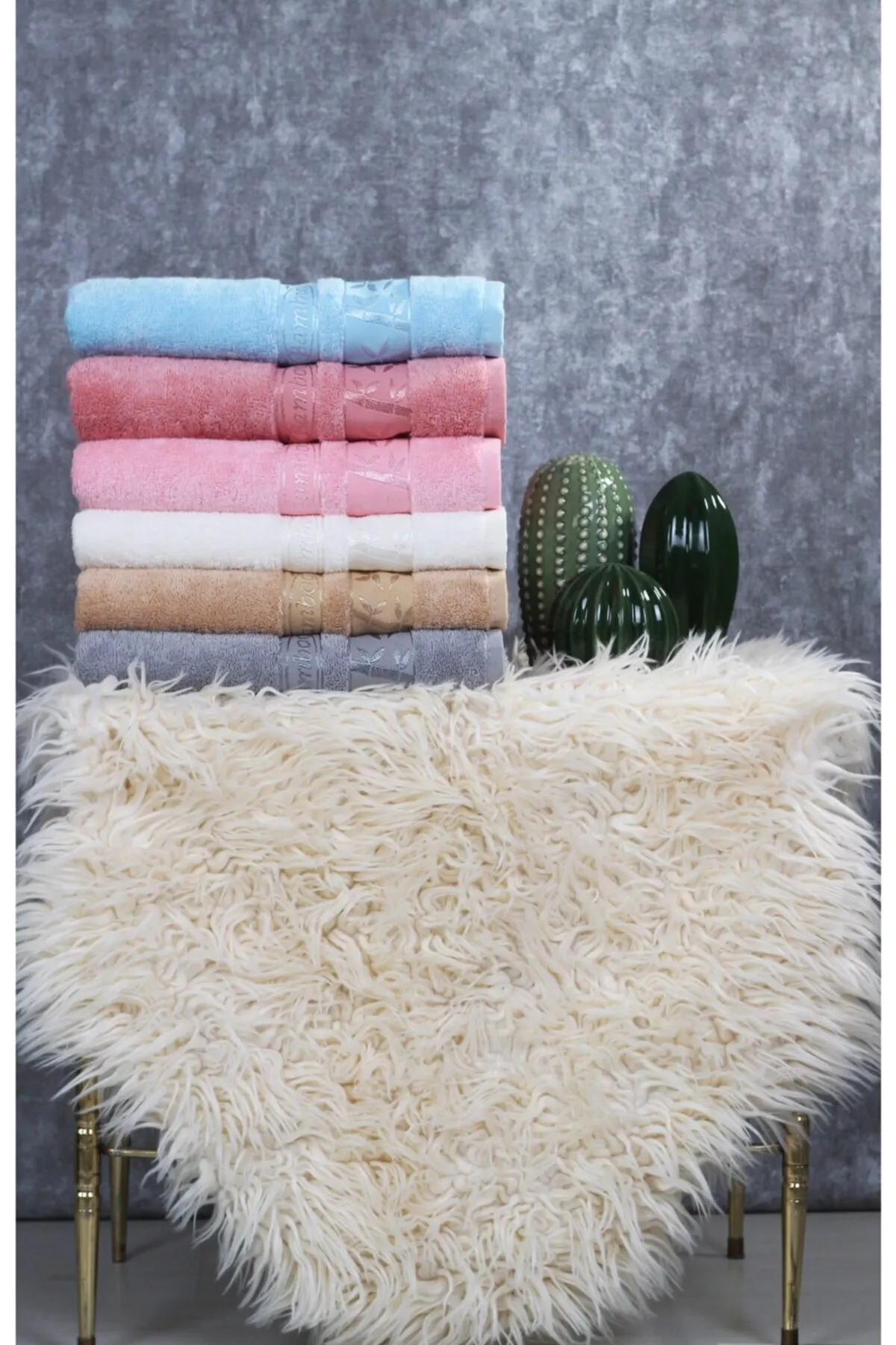 

Банное полотенце, чистый мягкий набор из 6 прекрасных бамбуковых полотенец разных цветов