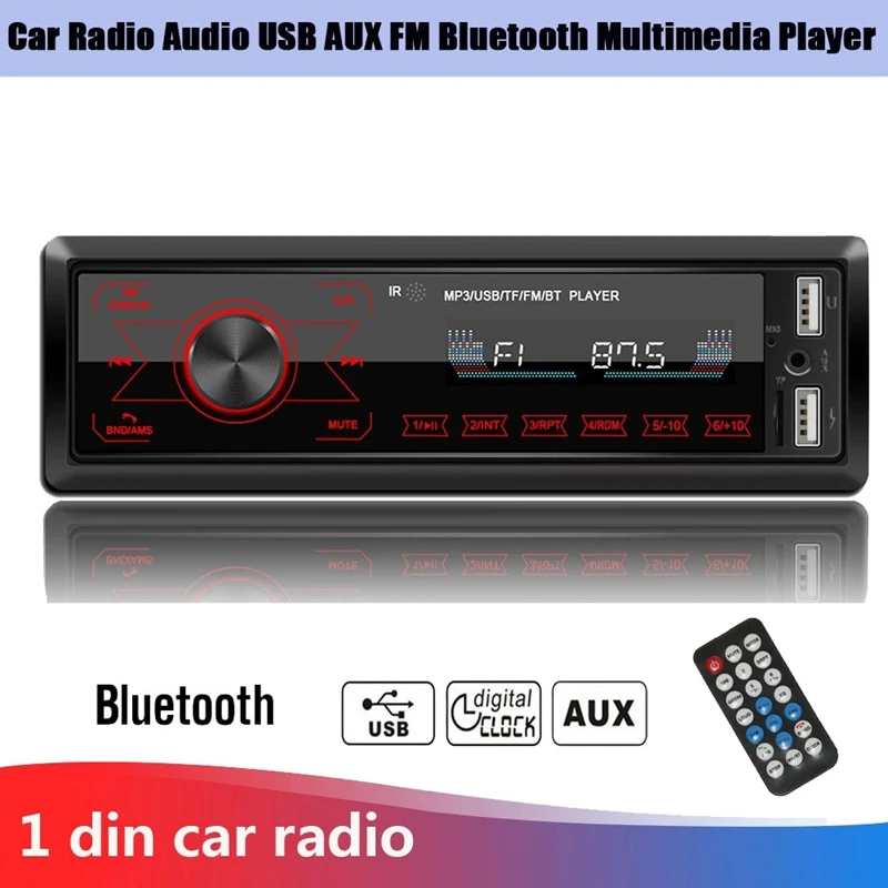 

12V Car Radio Audio USB AUX FM Bluetooth 7 Colors Auto Stereo USB MP3 Multimedia Player