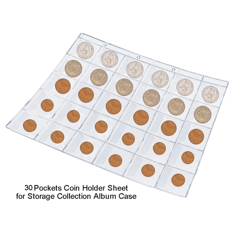 

30 Pockets Coin Collection Book Coin Holder Sheet For Storage Album Portable Professional Commemorative Coin Collection