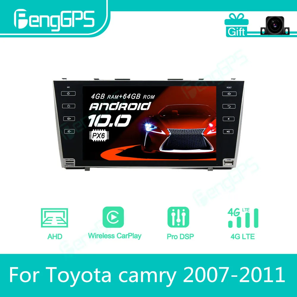 

Автомагнитола для Toyota camry 2007-2012, Android, стерео, мультимедийный плеер, 2 Din, Авторадио, GPS-навигация, дисплей PX6