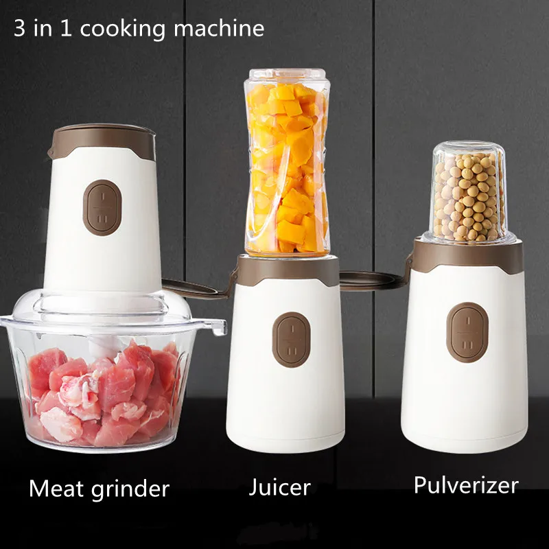 Elektryczna 3 in1 wielofunkcyjna maszynka do mielenia mięsa sokowirówka Blender szlifowanie proszku potężne urządzenie do siekania żywności Mincer urządzenie do gotowania