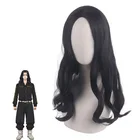 Парик для косплея Токийские мстители Keisuke Baji, 45 см, черные вьющиеся волосы, термостойкие синтетические волосы + парик, шапка для девочек