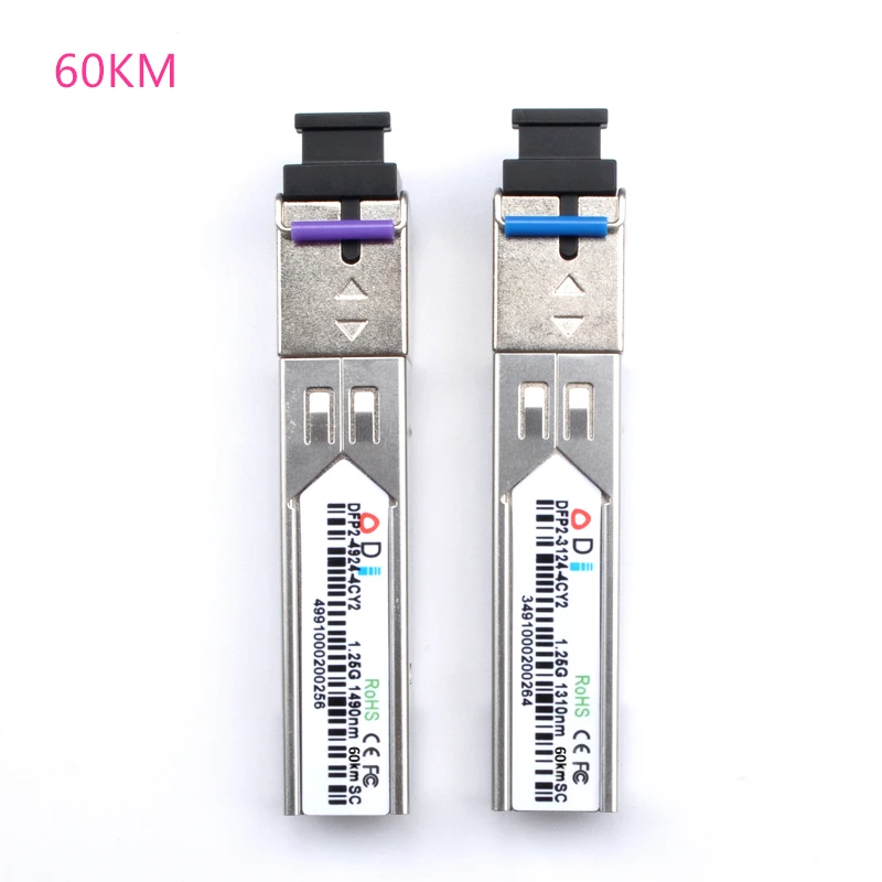 Волоконно-оптический модуль SC SFP 1 25G 20/40/60/80/100KM 1310/1490 нм одноволоконный оптический