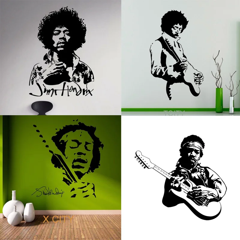 JIMMY HENDRIX музыка поп звезда винил стены Искусство комната, наклейка на дверь окна трафареты роспись Декор