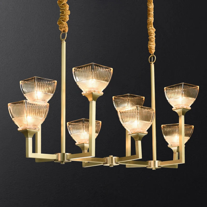 Роскошная медная американская люстра простой светильник в Европейском стиле