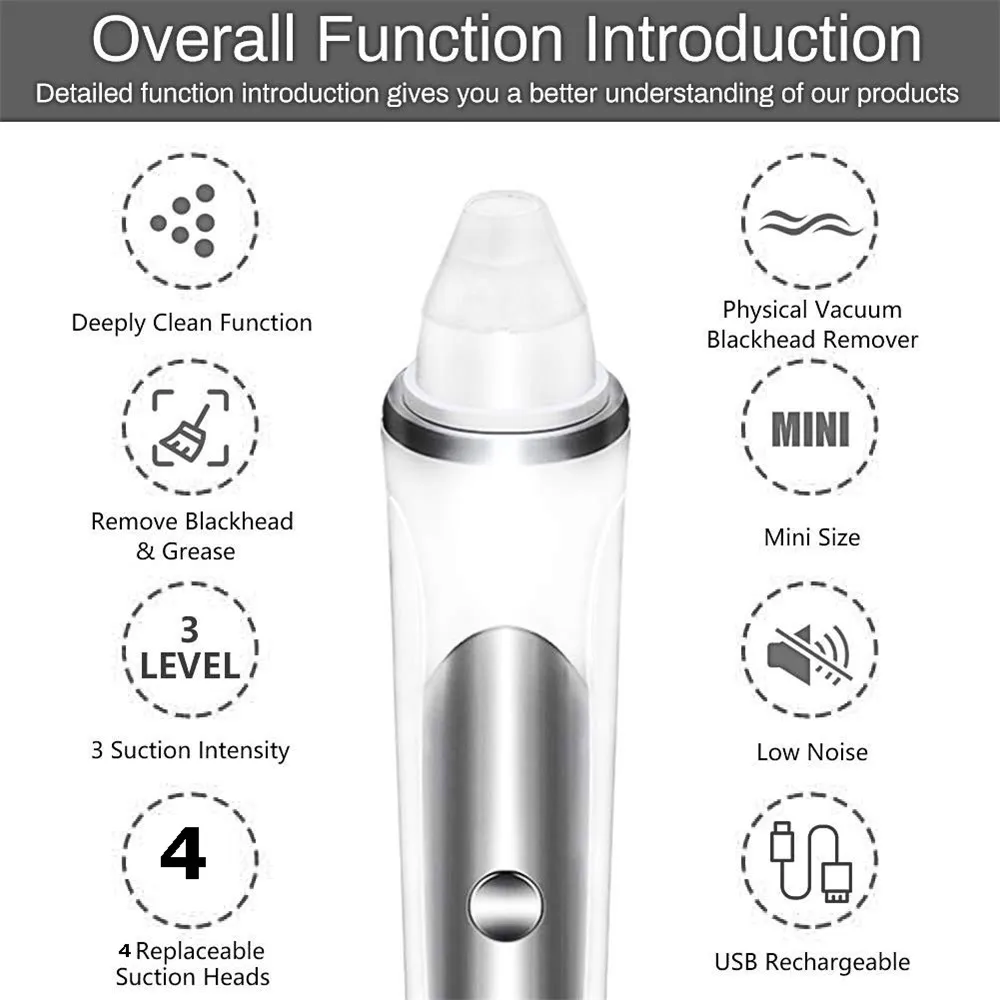 Электрический вакуумный аппарат для очистки пор от черных точек против акне