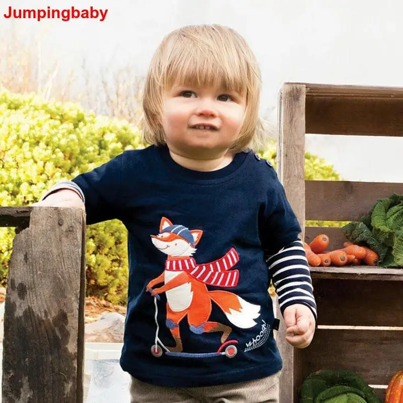 Jumpingbaby 2021 детская одежда футболка для мальчиков Детская с длинным рукавом