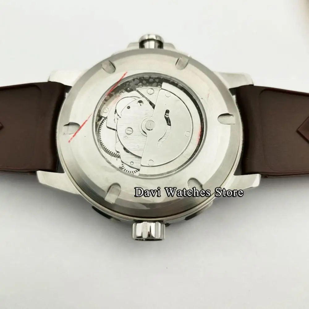 

45mm Corgeut Sterile Top Casual Fashion Men's Watch Blue Dial Date Luminous Man Automatic Wristwatch Gift