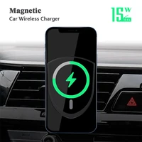car phone holder 15w magnetic wireless car charger mount for iphone 12mini 12 pro max magsafing fast charging wireless charger